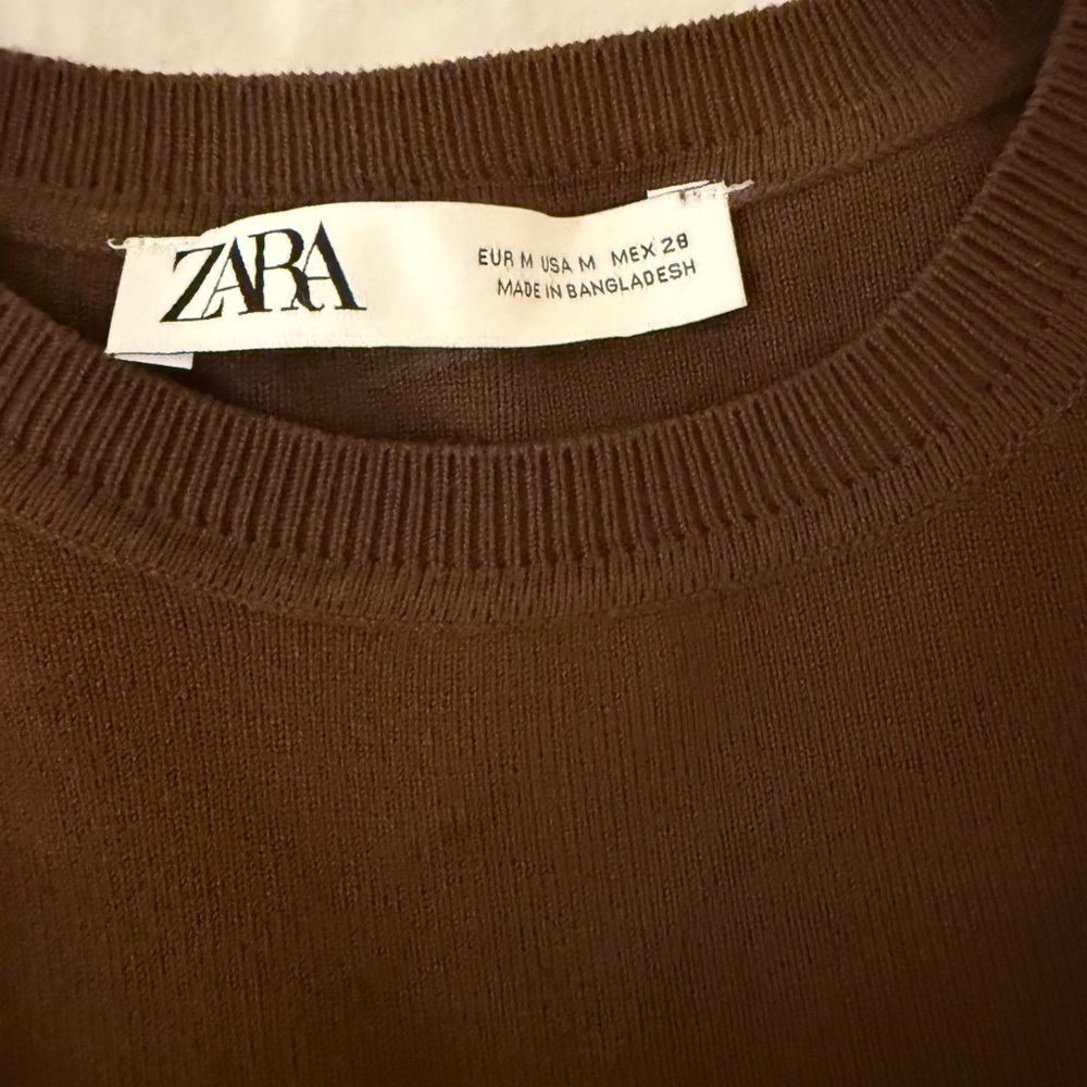 Zara Brown Crop Top - Picture 2 of 3